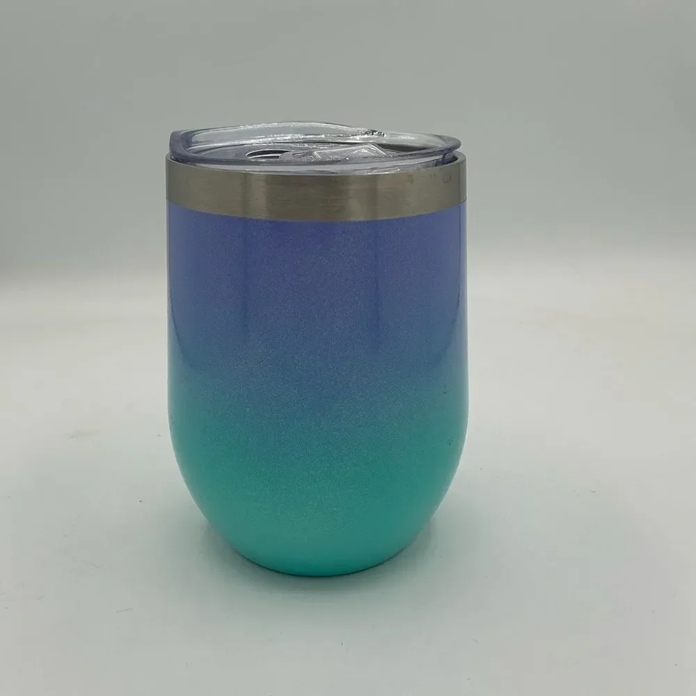 Gradient Blue and Green Tumbler with Inspirational Quote